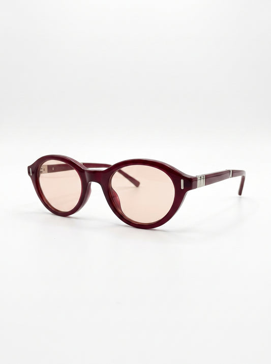 Find eyewear with olva shape Burgandy- FD9017